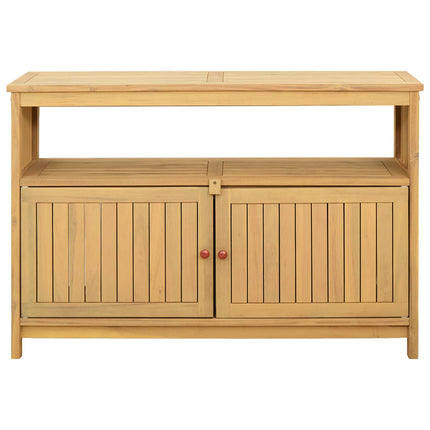 Trädgårdskonsolbord med lagring Ljus akacia 110 x 35 x 75 cm