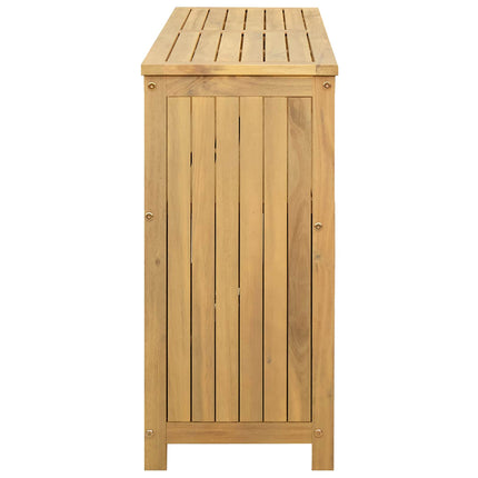 Trädgårdskonsolbord med lagring Ljus akacia 110 x 35 x 75 cm