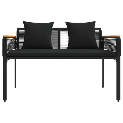 Utemöbelset med kudde 4 pcs Svart konstrotting