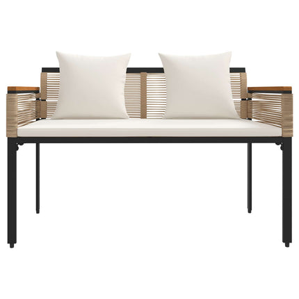 Utemöbelset med kudde Beige och krämvit konstrotting