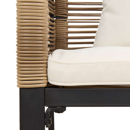 Utemöbelset med kudde Beige och krämvit konstrotting