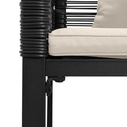 Utomhusbänk Svart och krämvit 117 x 54 x 74.5 cm konstrotting