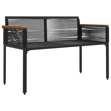 Utomhusbänk Svart och krämvit 117 x 54 x 74.5 cm konstrotting