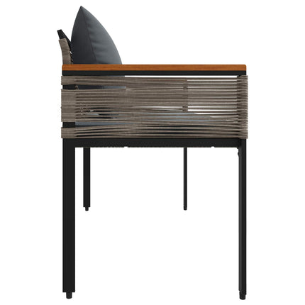 Utomhusbänk Grå och mörkgrå 117 x 54 x 74.5 cm konstrotting