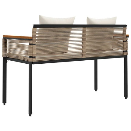 Utomhusbänk Beige och krämvit 117 x 54 x 74.5 cm konstrotting