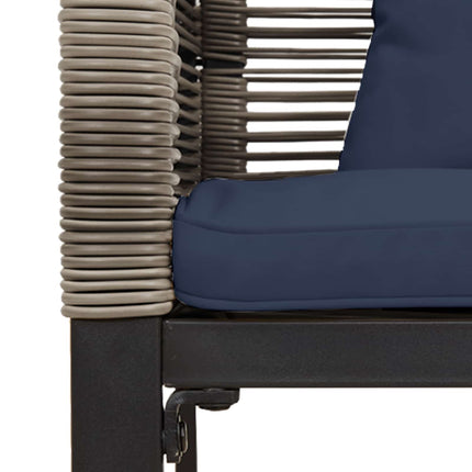Utomhusbänk Grå och Marinblå 117 x 54 x 74.5 cm konstrotting