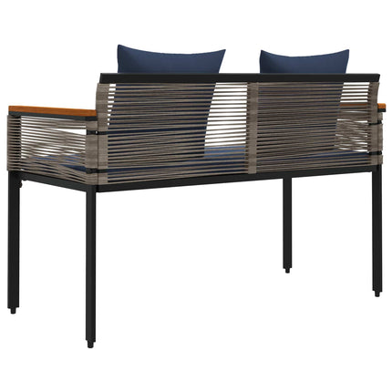 Utomhusbänk Grå och Marinblå 117 x 54 x 74.5 cm konstrotting