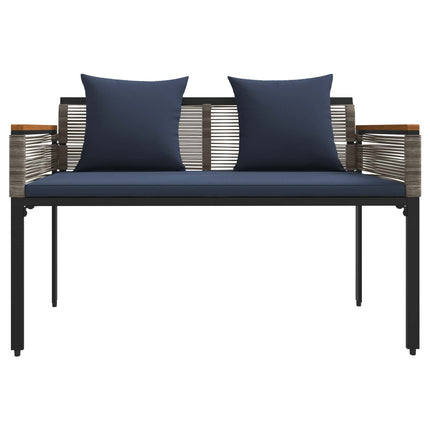 Utomhusbänk Grå och Marinblå 117 x 54 x 74.5 cm konstrotting