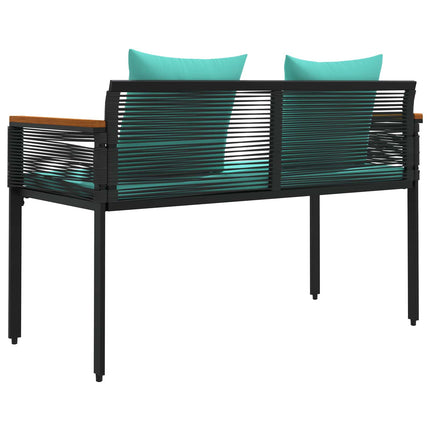 Utomhusbänk Svart och turkos 117 x 54 x 74.5 cm konstrotting