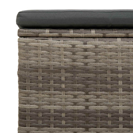 Trädgårdsfotpall med kudde 2 pcs Grå konstrotting