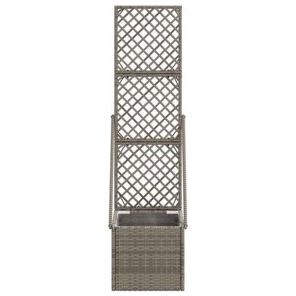Trädgårdsplanterare med trellis Grå 35 x 30 x 135 cm