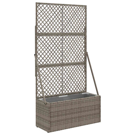 Trädgårdsplanterare med trellis Grå 70 x 30 x 135 cm