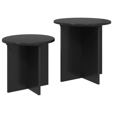 Sidobordsset 2 st Svart ek Ø 45 x 45 cm Konstruerat trä