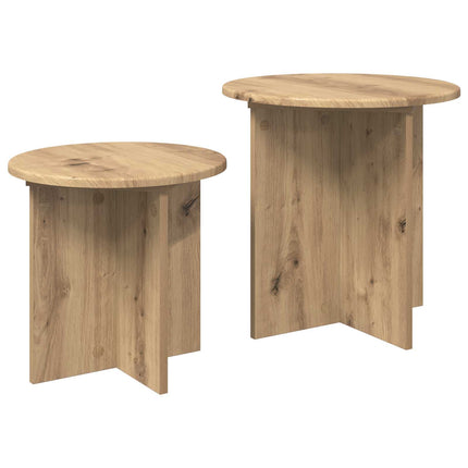 Sidobordsset med lagring 2 pcs Artisan-ek Konstruerat trä