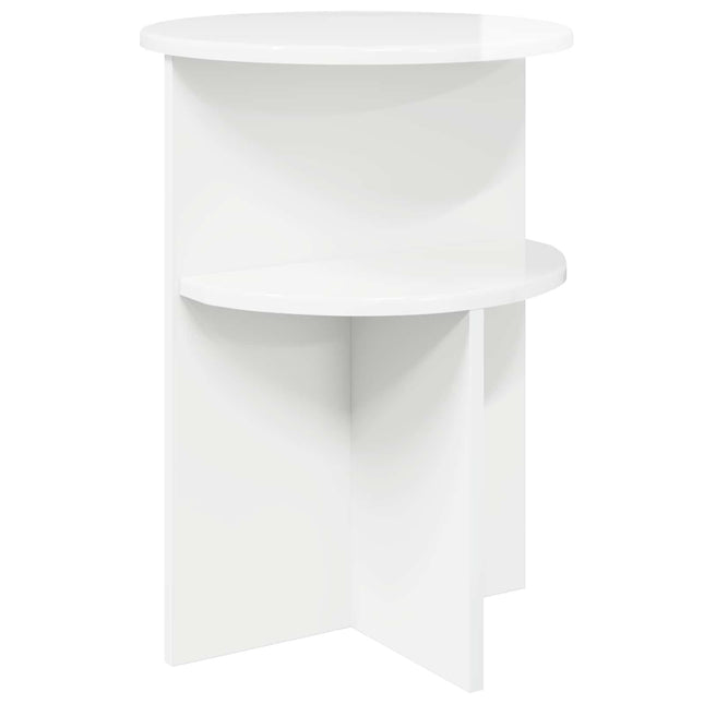 Sidobord Vit högglans Ø 39,5 x 55 cm Konstruerat trä