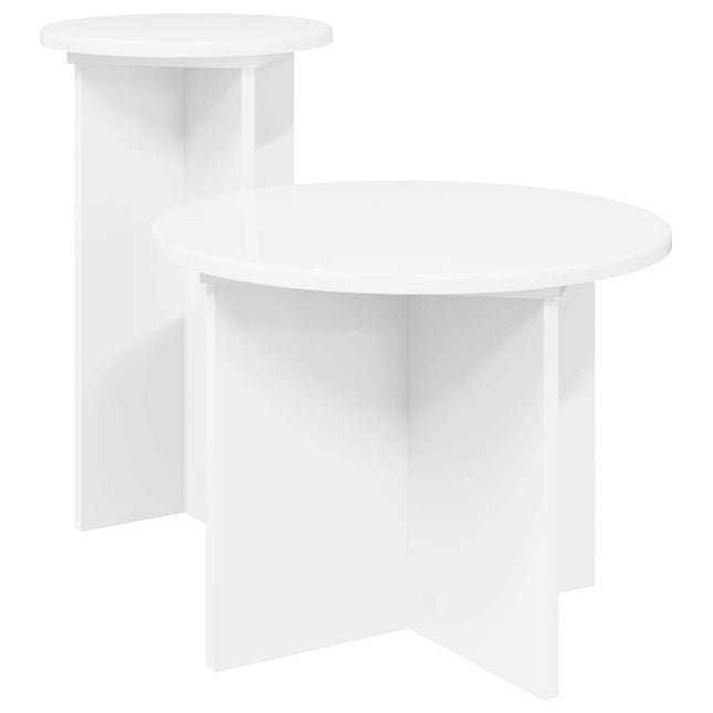 Sidobordsset 2 st Vit Ø 45 x 35 cm Konstruerat trä