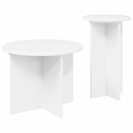 Sidobordsset 2 st Vit Ø 45 x 35 cm Konstruerat trä