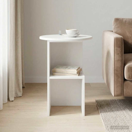Sidobord Vit Ø 39,5 x 55 cm Konstruerat trä