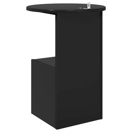 Sidobord Svart ek Ø 39,5 x 55 cm Konstruerat trä