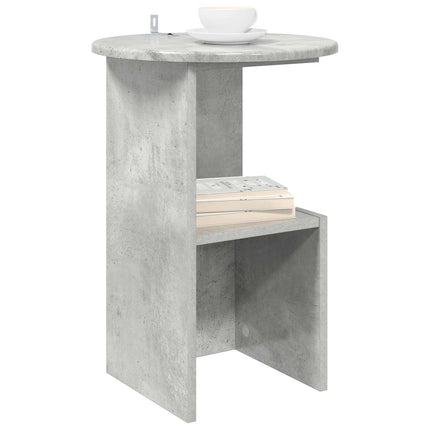 Sidobord Betonggrå Ø 39,5 x 55 cm Konstruerat trä