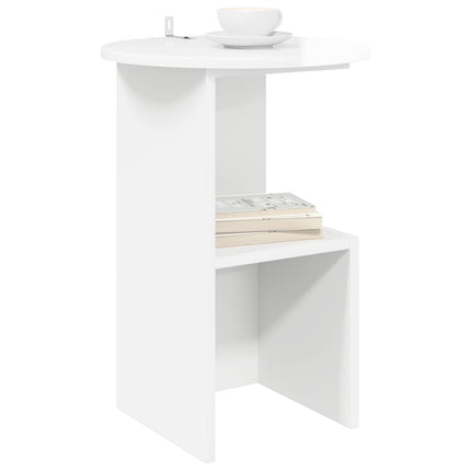 Sidobord Vit högglans Ø 39,5 x 55 cm Konstruerat trä
