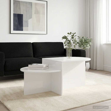Kaffeebord Vit högglans 100 x 50 x 40 cm Konstruerat trä