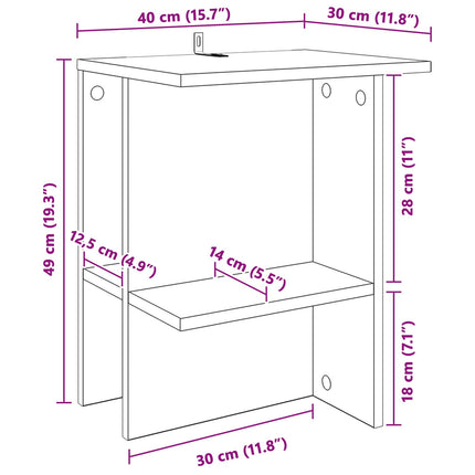 Kaffeebord Vit 40 x 30 x 49 cm Konstruerat trä