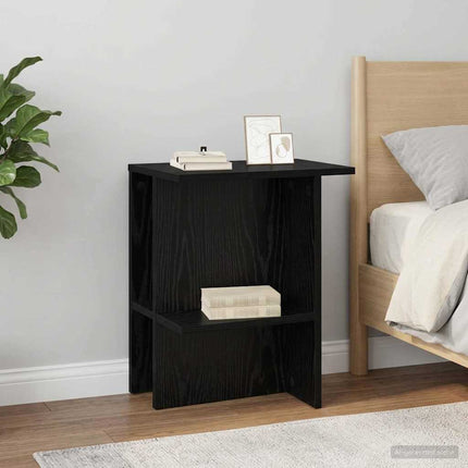 Kaffeebord 2 pcs Svart ek 40 x 30 x 49 cm Konstruerat trä