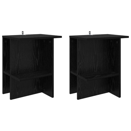 Kaffeebord 2 pcs Svart ek 40 x 30 x 49 cm Konstruerat trä