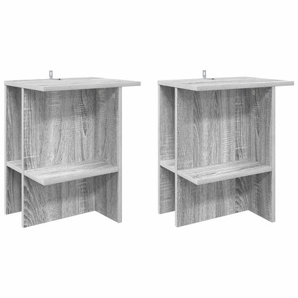 Kaffeebord 2 pcs Grå sonoma-ek 40 x 30 x 49 cm Konstruerat trä