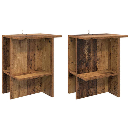 Kaffeebord 2 pcs Gammalt trä 40 x 30 x 49 cm Konstruerat trä
