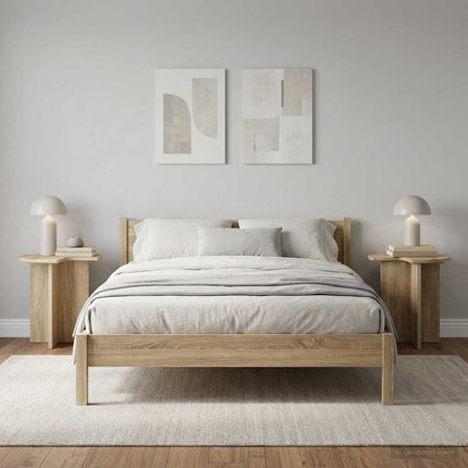 Sidobord 2 pcs Sonoma-ek Ø 39 x 38 cm Konstruerat trä
