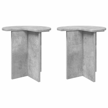 Sidobord 2 pcs Betonggrå Ø 39 x 38 cm Konstruerat trä