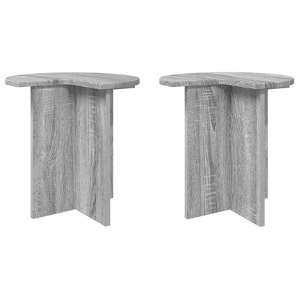 Sidobord 2 pcs Grå sonoma-ek Ø 39 x 38 cm Konstruerat trä