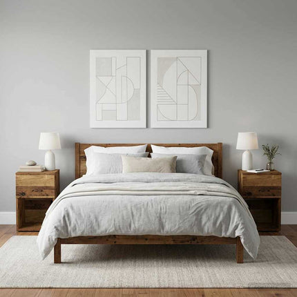 Sängskåp 2 pcs Gammalt trä 29 x 31,5 x 49 cm Konstruerat trä