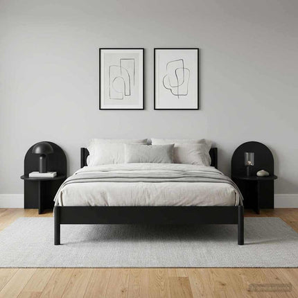 Sängbord 2 pcs Svart ek 48 x 49 x 65 cm Konstruerat trä