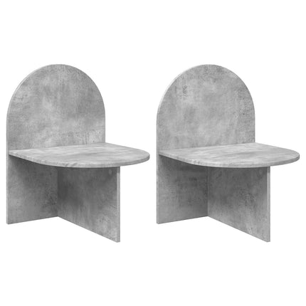 Sängbord 2 pcs Betonggrå 48 x 49 x 65 cm Konstruerat trä