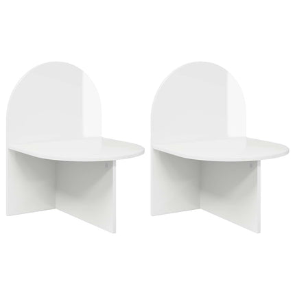 Sängbord 2 pcs Vit högglans 48 x 49 x 65 cm Konstruerat trä