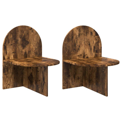 Sängbord 2 pcs Rökt ek 48 x 49 x 65 cm Konstruerat trä
