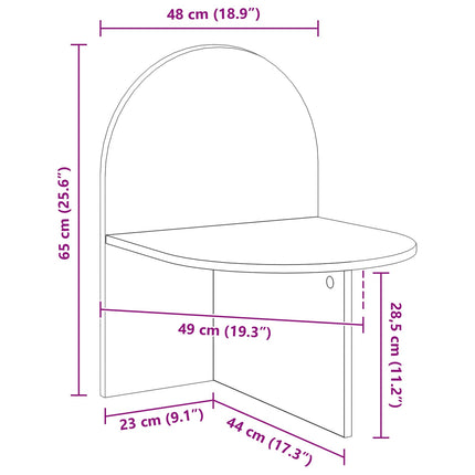 Sängbord 2 pcs Grå sonoma-ek 48 x 49 x 65 cm Konstruerat trä