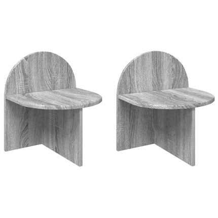 Sängbord 2 pcs Grå sonoma-ek 40 x 35,5 x 45,5 cm