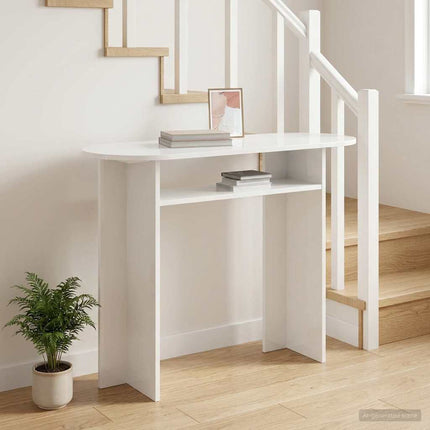 Konsolbord med lagring Vit 100 x 39,5 x 75 cm Konstruerat trä