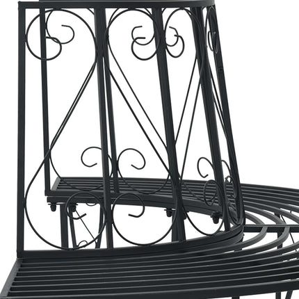 Trädbänk 4-Antal sittplatser 160 x 80 x 89 cm Stål Svart