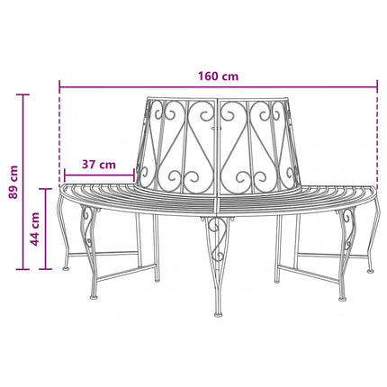 Trädbänk 4-Antal sittplatser 160 x 80 x 89 cm Stål Svart