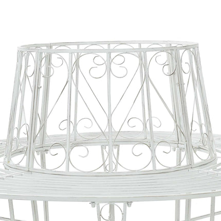 Trädbänk 8-Antal sittplatser Ø 160 x 89 cm Stål Antik vit Rund