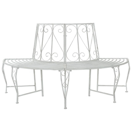 Trädbänk 4-Antal sittplatser 160 x 80 x 89 cm Stål Antik vit