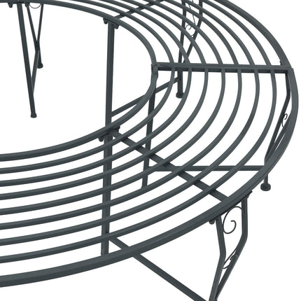 Trädbänk 8-Antal sittplatser Ø 160 x 44 cm Stål Silvergrå Rund