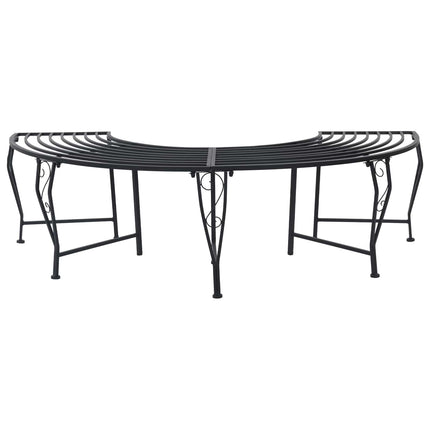Trädbänk 4-Antal sittplatser 160 x 80 x 44 cm Stål Svart