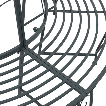 Trädbänk 8-Antal sittplatser Ø 160 x 89 cm Stål Silvergrå Rund