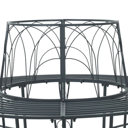 Trädbänk 8-Antal sittplatser Ø 160 x 89 cm Stål Silvergrå Rund